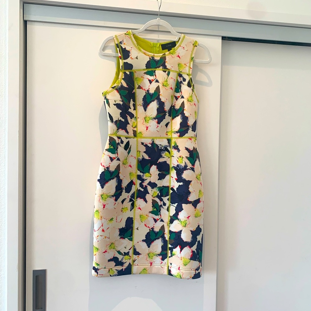 J. Crew Sleeveless Scuba Floral Dress NWOT